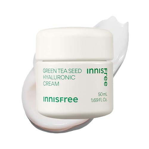 innisfree Green Tea Seed Hyaluronic Acid Cream with Skin Barrier Boosting Complex & Ceramide, Hydrating Korean Face Moisturizer Available in Sets & Jumbo 1.69 oz. / 50 ml: Full Size