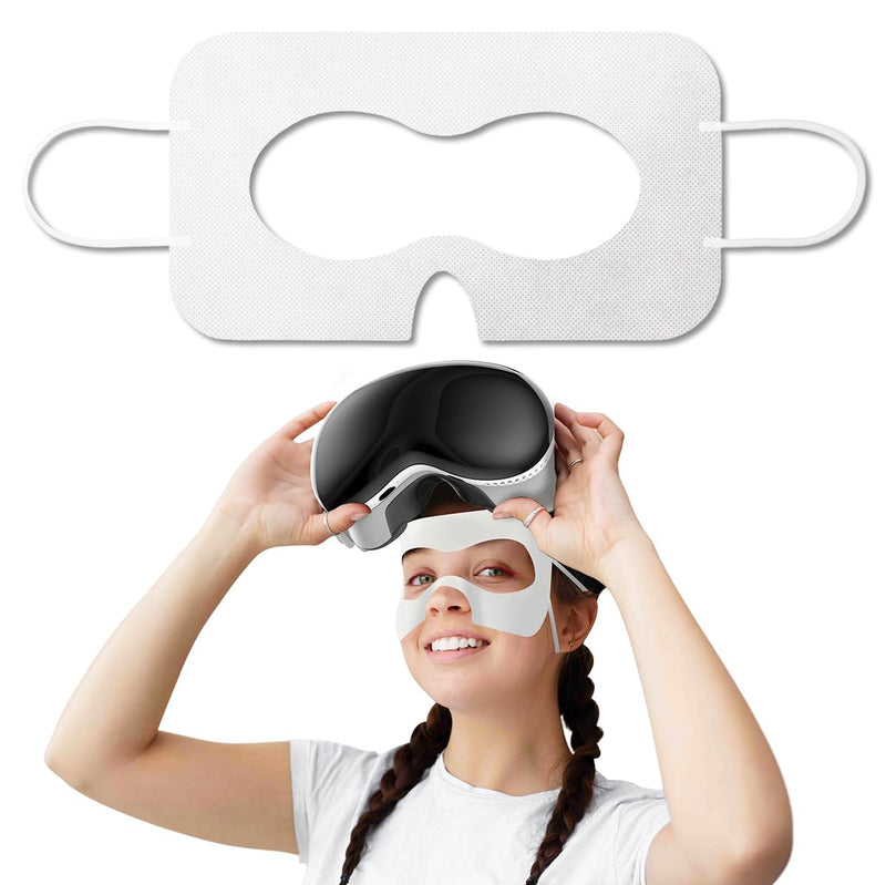 White Disposable VR Face Cover, Compatible with Apple Vision Pro VR Face Cover, Disposable Hygiene VR Face Eyes Mask, VR Mask Pads Covers Compatible with Quest 3, Quest 2 (50Pcs) - BeesActive Australia