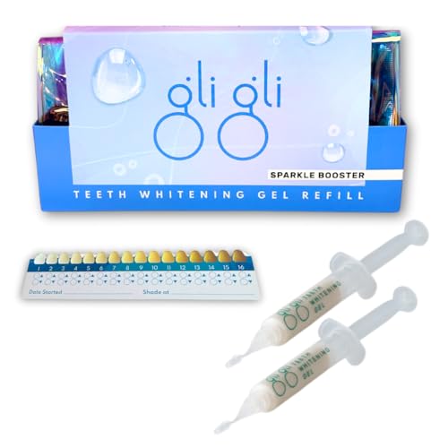 Sparkle Booster Gel Refill Teeth Whitening Gel - 2 x 5ml Pap Whitening Gel Syringes, Peroxide Free, Gels Made in UK - 10 to 15 Days Treatment, for Sensitive Teeth, Milky