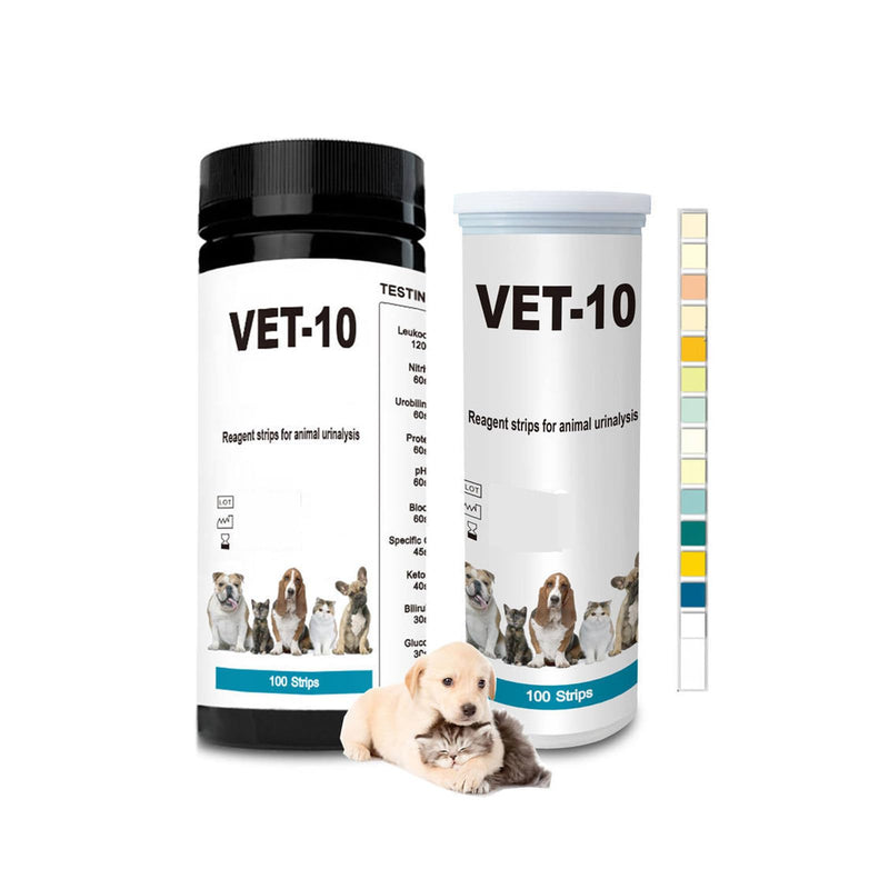 100 PCS Urine Test Strips 10 in 1 UTI Test Kit for Cat & Dog Pets Diabetes Urinalysis Testing Urinalysis Reagent Strips Multi-Parameter Urine Test Strip for Urinary Tract InfectionUTI
