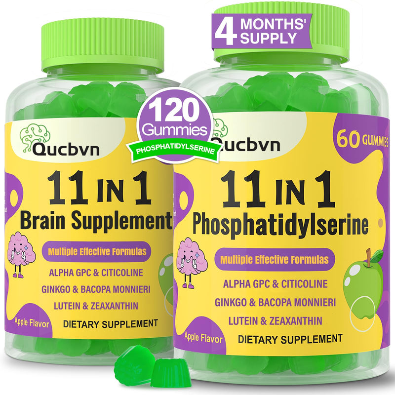 Phosphatidylserine, Phosphatidylserine Supplement, 600mg - 4 Month Supply | Memory Supplement for Brain, Concentration, phosphatidylserine gummies, with Alpha GPC, B6 & B12 for Cognitive, 120 Gummies
