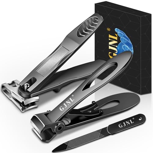 Toenail Clippers for Thick Nails for Seniors, Ultra Sharp Nail Clipper Set Black 3PCS