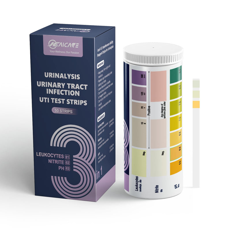 Urine Test Strips - Comprehensive Home UTI Testing Kit for Men & Women, Results in 60 Seconds, 50 Easy-to-Use Urinalysis Test Strips, Your Quick Health Check Solution at Home - BeesActive Australia