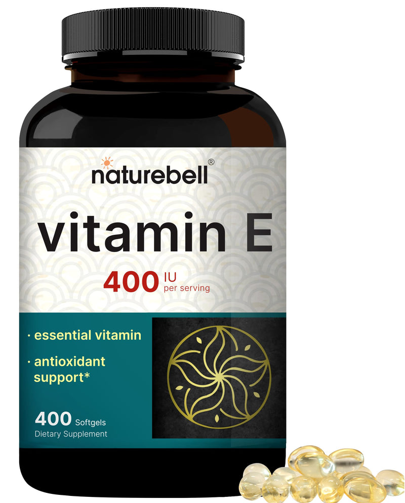 NatureBell Vitamin E Oil Softgels, 400iu Per Serving, 400 Pills | Essential Antioxidant Supplements, Easily Absorbed Form ‚Äì Supports Skin, Heart, & Immune Health ‚Äì Non-GMO - BeesActive Australia