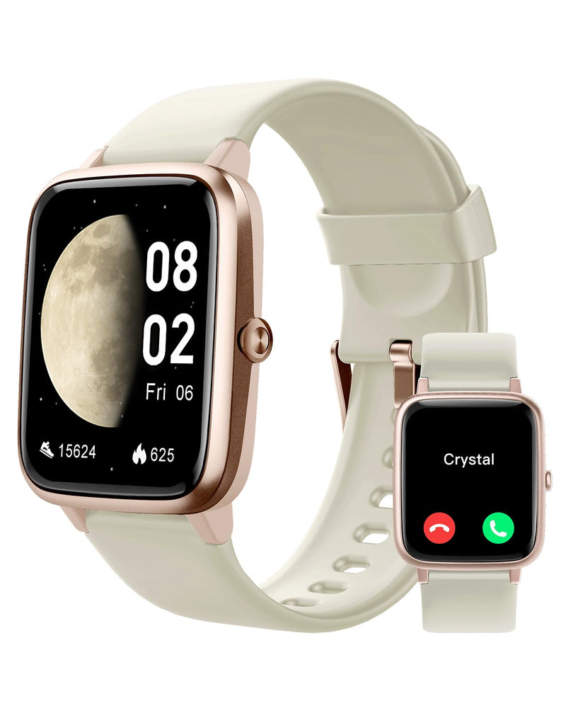 GRV Smart Watches for Women Men (Answer/Make Calls), 1.8" Smartwatch for iOS/Android Phones Fitness Tracker with 100+ Sports Modes Heart Rate/Sleep Monitor Pedometer IP68 Waterproof (Milky White) Milky White - BeesActive Australia