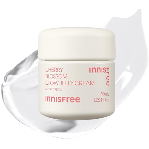 Innisfree Cherry Blossom Glow Jelly Cream | Hydrating Korean Moisturizer with Niacinamide for Smooth, Radiant Skin | Face Cream for Glass Skin and Dewy Finish New 1.69 Fl Oz (Pack of 1)