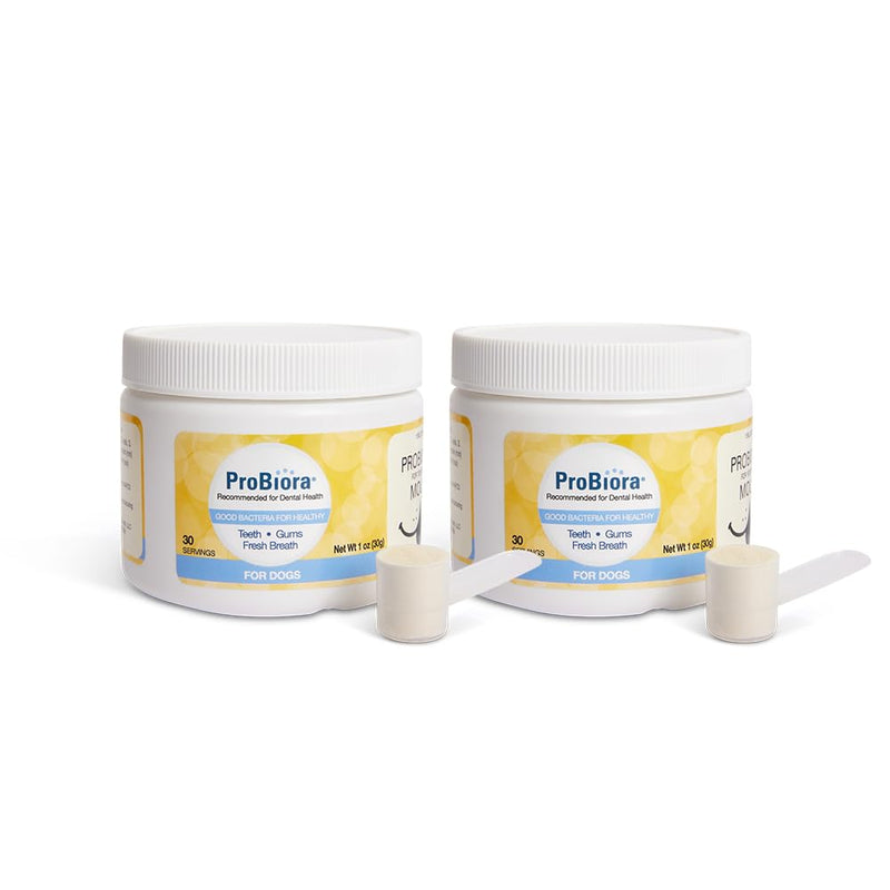 Probiora for Dogs | Dog Probiotic Supplement for Oral Care | Pet Probiotics to Reduce Bad Breath | Dog Nutritional Supplement for Dental Health | 30 Servings (Pack of 2, Jar) 30 Servings (Pack of 2)