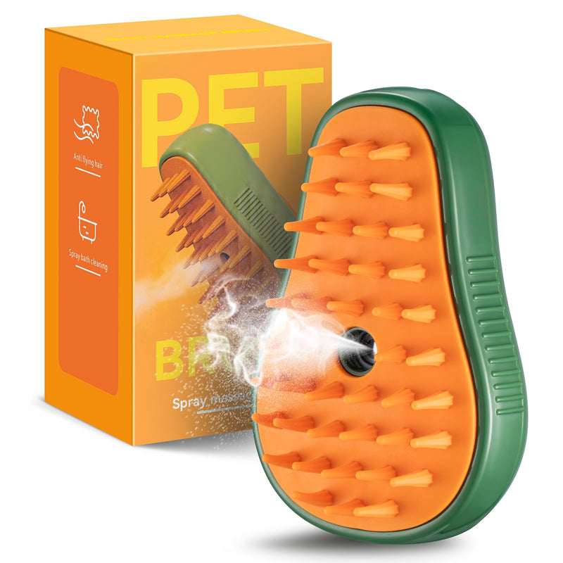 Cat Steam Brush for Indoor Cats, 3 In1 Cat Brush for Shedding, Portable Pet Hair Removal Tool for Cat and Dog, Deshedding Cat Brush Grooming Supplies Green - BeesActive Australia