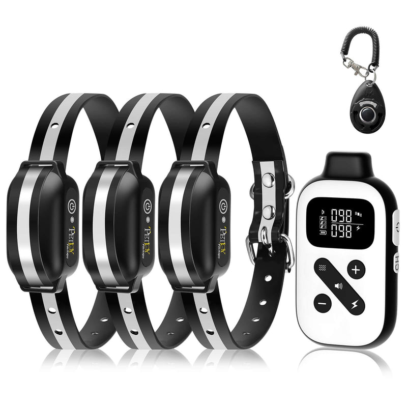 PetJoy 3 Dog Shock Collar for Large Dogs, Automatic Bark Collar with Remote, Bark and Training Collar Combo, Shock Collar with 5 Adjustable Levels of Sensitivity to Suit All Breeds of Dogs Bark 03 - BeesActive Australia