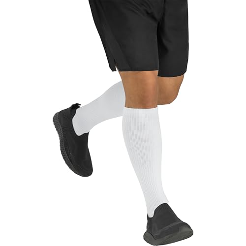 JOBST ACTIVA Athletic 20-30 mmHg Compression Socks Knee High, Closed Toe White Medium