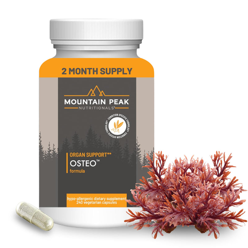 Mountain Peak Nutritionals Osteo Supplement - Organ & Strong Bone Support, Promotes Bone Health - With Vitamins D3, K2, Calcium, and Magnesium - Bone Building & Strengthening (240 Vegetarian Capsules) 240 Count (Pack of 1)