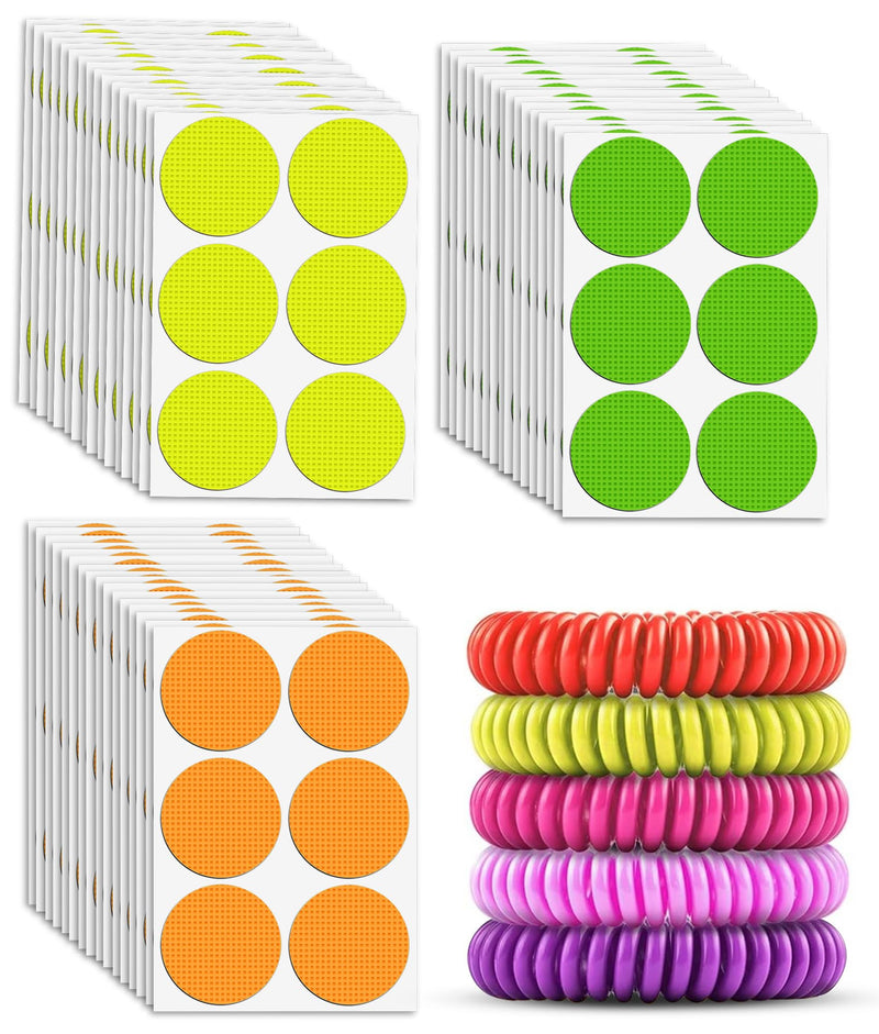 360 Pack Mosquito Stickers with 5 Pack Mosquito Bracelets for Kids and Adults - Natural Deet Free Citronella Mosquito Patches for Indoor Outdoor Traveling Camping Hiking Fishing - BeesActive Australia