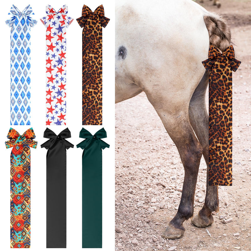 6 Pcs Horse Tail Bag Breathable Horse Tail Guard Slip on Horse Tail Wrap with 2 Strand Closure Straps Horse Grooming Supplies to Protect Tail from Dirt Breakage Rubbing 6 Designs colorful, as shown in the pictures