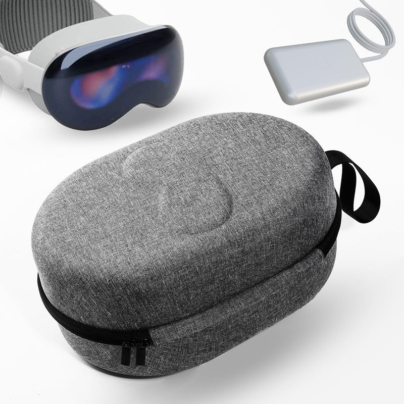 Desigined Hard Travel Case Suitable for Apple Vision Pro, Shockproof Carrying Bag Compatible with Vision Pro Headset, Battery & Charger Accessories, Classic Grey - BeesActive Australia