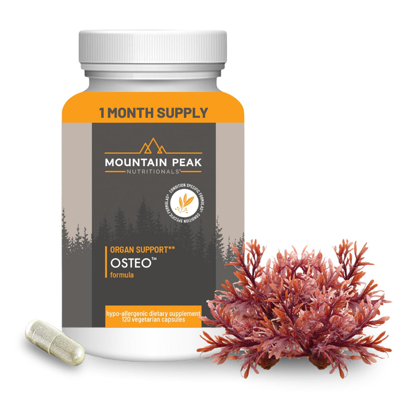 Mountain Peak Nutritionals Osteo Supplement - Organ & Strong Bone Support, Promotes Bone Health - With Vitamins D3, K2, Calcium, and Magnesium - Bone Building & Strengthening (120 Vegetarian Capsules) 120 Count (Pack of 1)