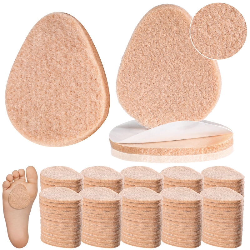 Jiuguva 60 Pack Metatarsal Foot Pads 0.25 Inch Thick Ball of Foot Cushions Adhesive Metatarsal Soft Felt Pads for Women and Men Forefoot Support Pain Relief(Nude) Nude - BeesActive Australia
