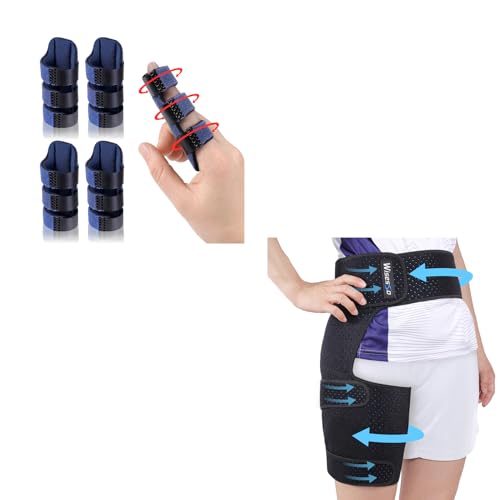 Trigger Finger Splint Blue 4pcs and Hip Brace for Sciatica 1pc