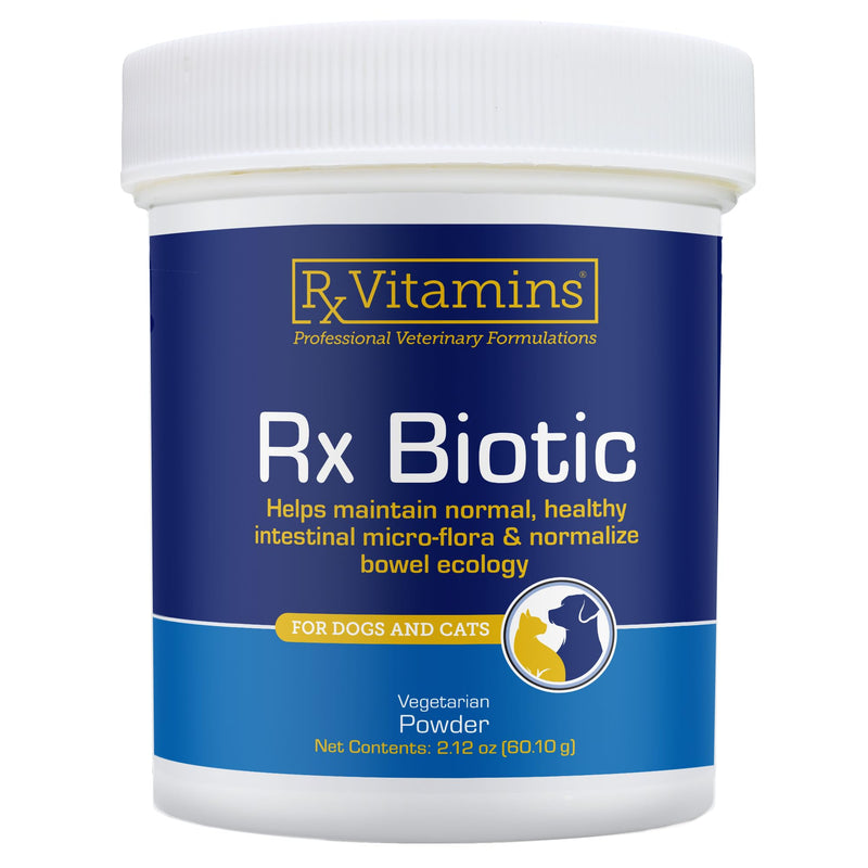 Rx Vitamins Rx Biotic - Probiotic Powder for Dogs and Cats - 2.12oz | Cat & Dog Probiotics for Digestive Health - Supports Gut Health for Dogs & Cats with Prebiotics New Label