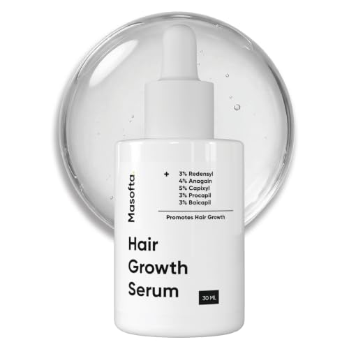 Masofta Hair Growth Serum For Density, Hair fall Control with 3% Redensyl, 5% Capixyl, 4% Anagain, 3% Procapil & 3% Baicapil, Rosemary & Biotin For Both Men & Women, 1.01 fl.oz./30ML 1.01 Count (Pack of 1)