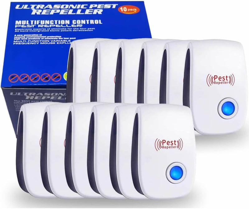 Ultrasonic Pest Repellent, Electric Insect Repellent for Indoor Use, Ariie Pest Control Device for Rodents, Mosquitoes, Ants, Cockroaches, Mice, Fleas, Beetles and Other Insects (10 Pack) - BeesActive Australia