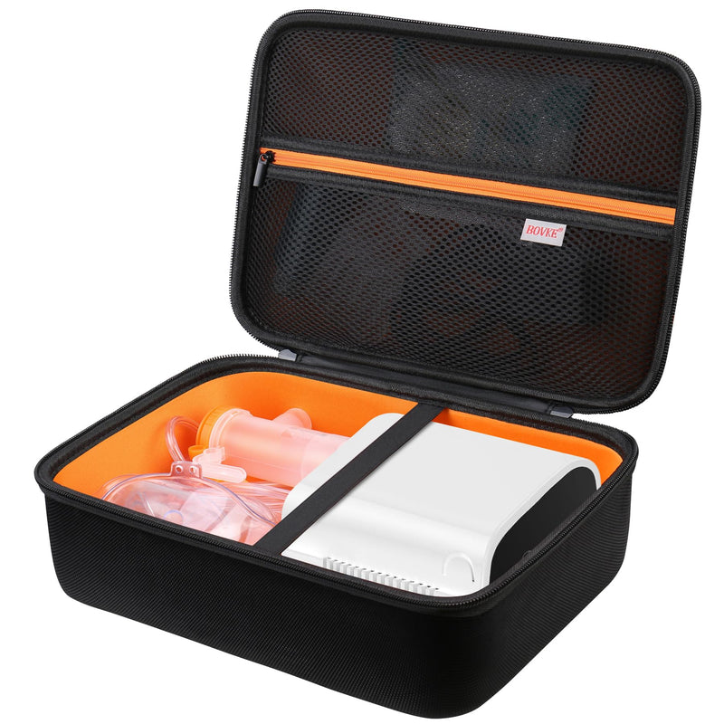 BOVKE Hard Case for Smart Nebulizer for Breathing Problems, Desktop Inhaler Nebulizer for Home Use, Storage Bag for Digital Asthma Nebulizer Machine for Adults and Kids, Space for Masks, Cables, Black - BeesActive Australia