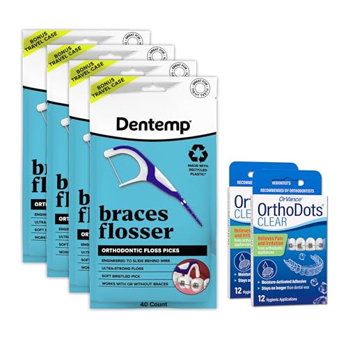Braces Flosser 4 Pack & OrthoDots Clear 2 Pack – Clean and Protect Your Orthodontics