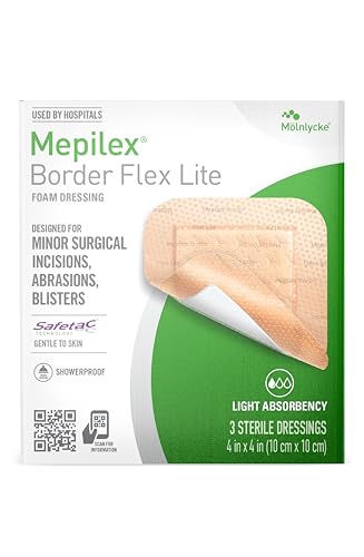 Mepilex Border Flex Lite 4 x 4 in (10 x 10 cm) Hospital Quality Dressings