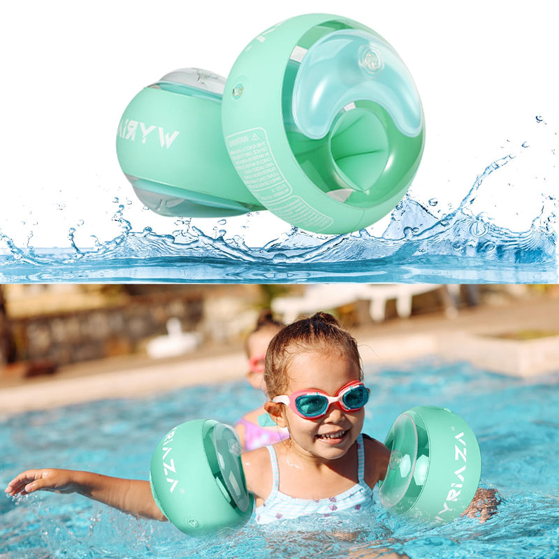 Loowarts Arm Floaties for Kids 2-6 Year,Inflatable Arm Bands Float as Water Wings & Swimmies,3-Chambers Independent Safety System for Toddler Weight (33-55 LB). Green Floater Sleeves. Small (2-6 Yrs)