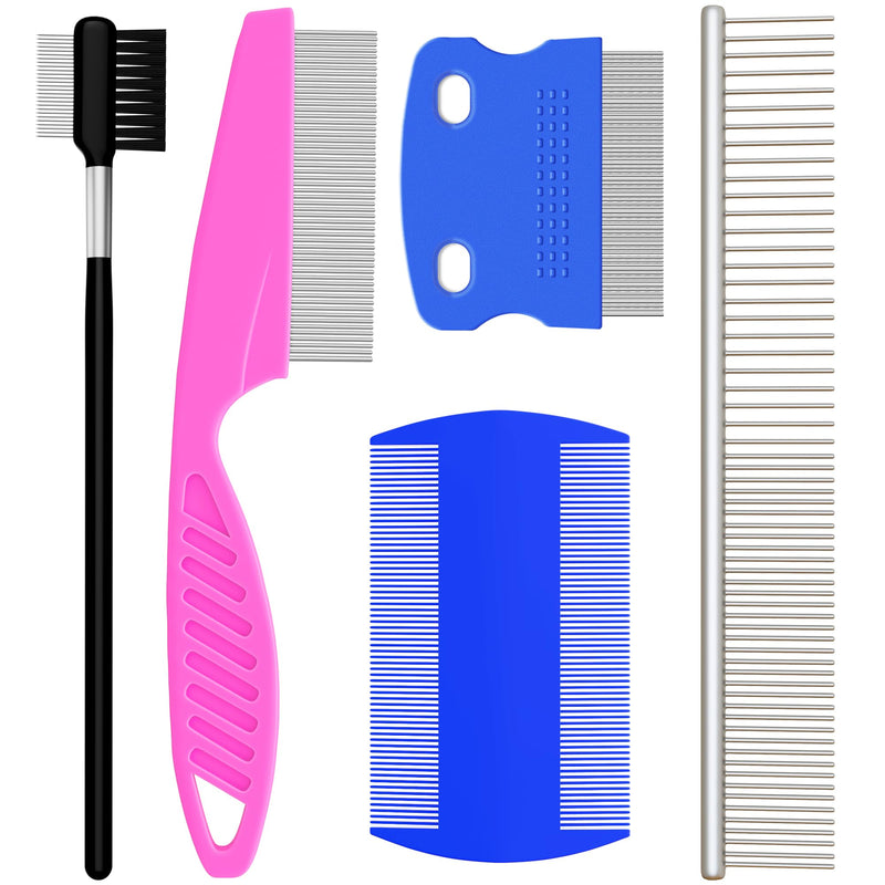 Dog Eye Combs Dog Flea Combs Tear Stain Remover Combs Pet Grooming Comb Kit for Small Dogs Cats Puppies Gently Removing Eye Mucus, Crust, Tangle and Knots (Set C) Set C - BeesActive Australia