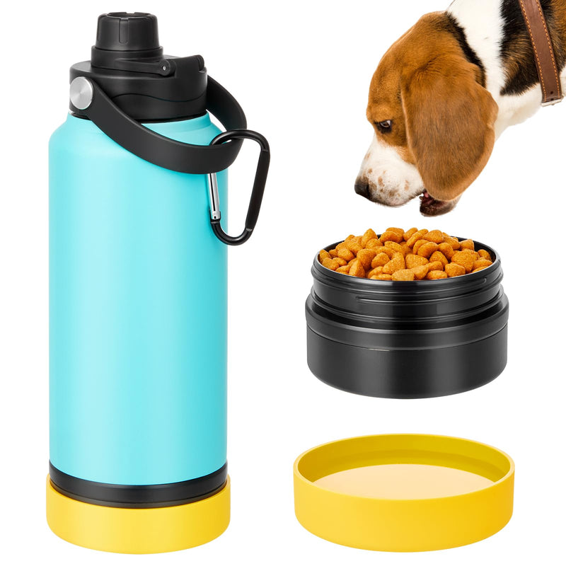 Portable Dog Water Bottle, 32OZ Stainless Steel Dog Water Bottle, with Dog Drinking Bowl & Food Bowl, Leak Proof, Double Vacuum Insulation, Dog Travel Water Bottle for Walking Hiking Camping - BeesActive Australia