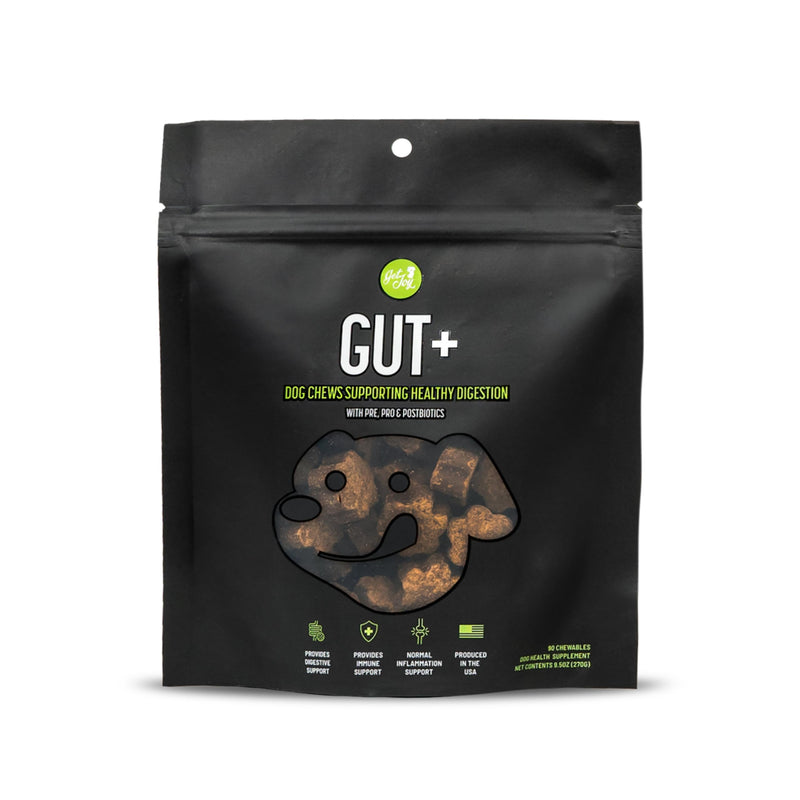 Get Joy Gut+ Probiotic Chews for Dogs, 90 Soft Chews, Chicken Flavor, Supports Digestive Health & Immunity, with Pre, Pro & Postbiotics, PhD Animal Nutritionist Formulated, Produced in USA Gut+ - PawsPlanet Australia