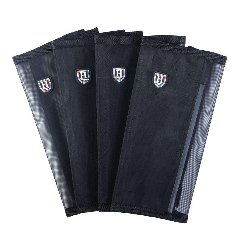 Harrison Howard Loose-Fitting Horse Fly Leggings Breathable, Tear-Resistant Fine Mesh Leg Guards Stay-on Comfortable Fly Boots (Set of 4) Black Pony - BeesActive Australia
