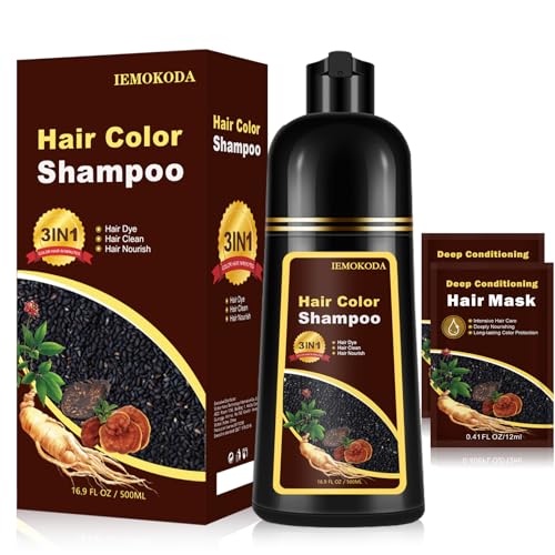 Instant Dark Coffee Hair Dye Shampoo 3 in 1, Hair Color Dye for Men Women