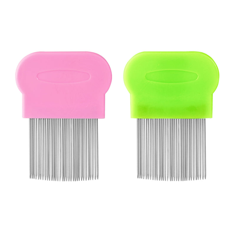 Flea Comb for Cats & Dogs - Brush Dog/Cat Flea Comb - Nit Comb for Pets/Puppy/Kitten about Stainless Steel Pin Teeth with Plastic Handle, 2 Pcs - BeesActive Australia
