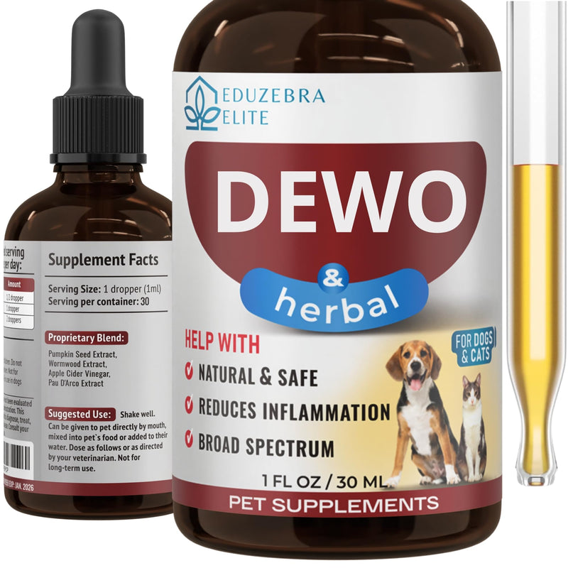 Cats and Dogs Natural Broad Spectrum Treatment - Against Parasites and Toxins - Herbal Medicine Support - All Breeds and Size - Puppy & Kitten - BeesActive Australia