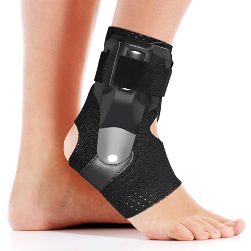 Ankle Brace with Side Stabilizers -Adjustable Ankle Support for Sprains, Sports Injuries, Plantar Fasciitis, Injury Recovery, Ankle Support for Running, Basketball, Volleyball (X-Large) X-Large