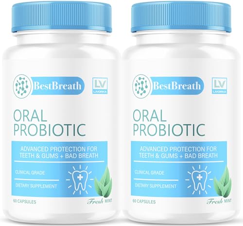 (2 Pack) Best Breath Capsules - Official BestBreath Advanced Oral Probiotic Pills Supplement Support - Maximum Strength, Natural Formula For Overall Health & Wellness Review, 120 Capsules For 2 Months 60 Count (Pack of 2)
