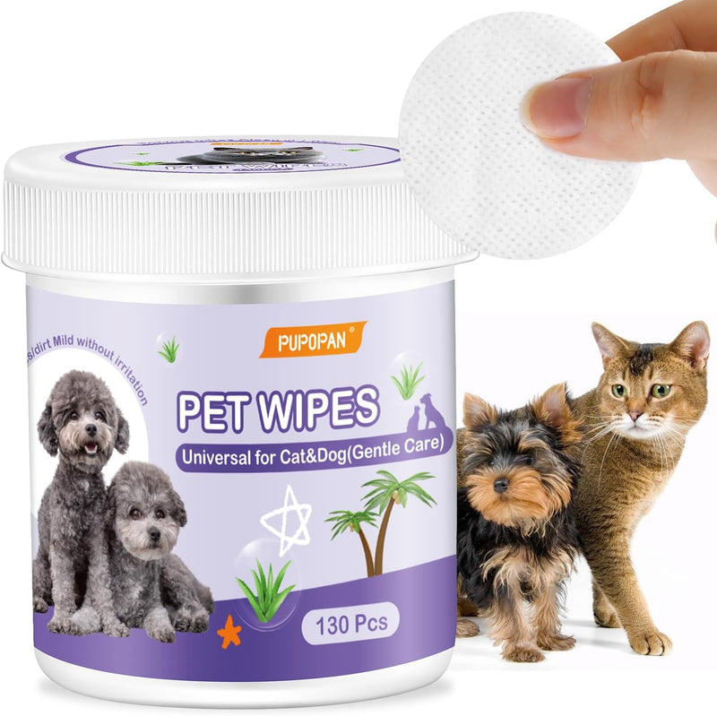 Dog Eye Wipes, 130 Count Universal Cat and Dog Tear Stain Remover Wipes, Hypoallergenic Natural Grooming Wipes for Pets Eyes Ears Nose - BeesActive Australia