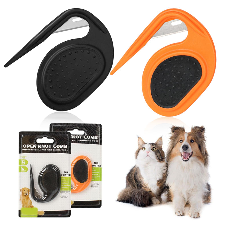 Knotting Comb for Cats, Pet Hair Removal Tool, Multifunctional Dog Comb for Dog, Cat Grooming Supplies, Cat Knot Remover, Pet Knot Opener, Pet Grooming Supplies for Grooming Loose Knotted Hai 2PCS - BeesActive Australia