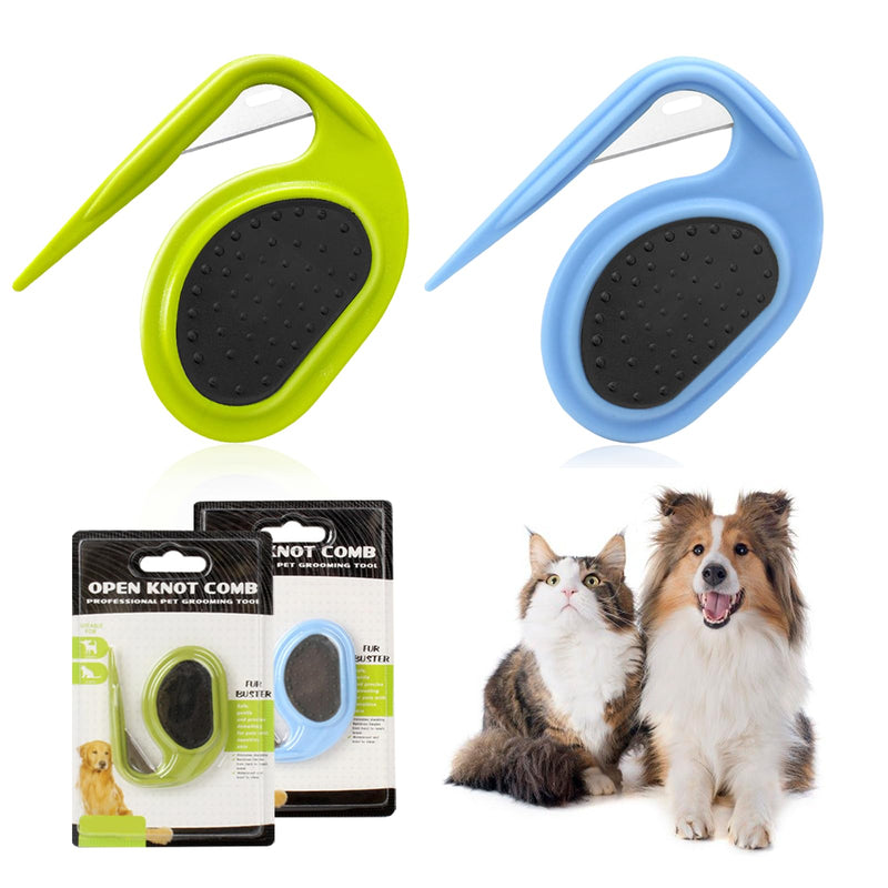 Multifunctional Pet Grooming Comb - Hair Removal Tool for Cats and Dogs, Knot Remover and Opener for Loose, Knotted Fur 2pcs - BeesActive Australia