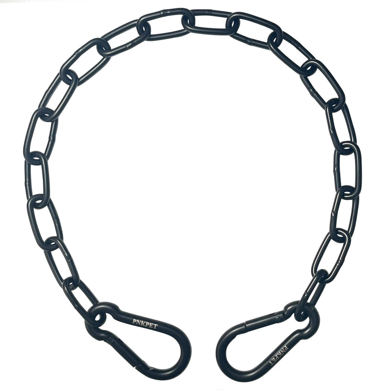 304 Stainless Steel Gate Chain 24" x 5/32" - Chain Link Gate Latch for Outdoor Fence & Livestock - Safety Hanging Metal Chain with 2 M7 Carabiners - Black (1 Pack) 4mm 24in - Black - 1 Pack - BeesActive Australia