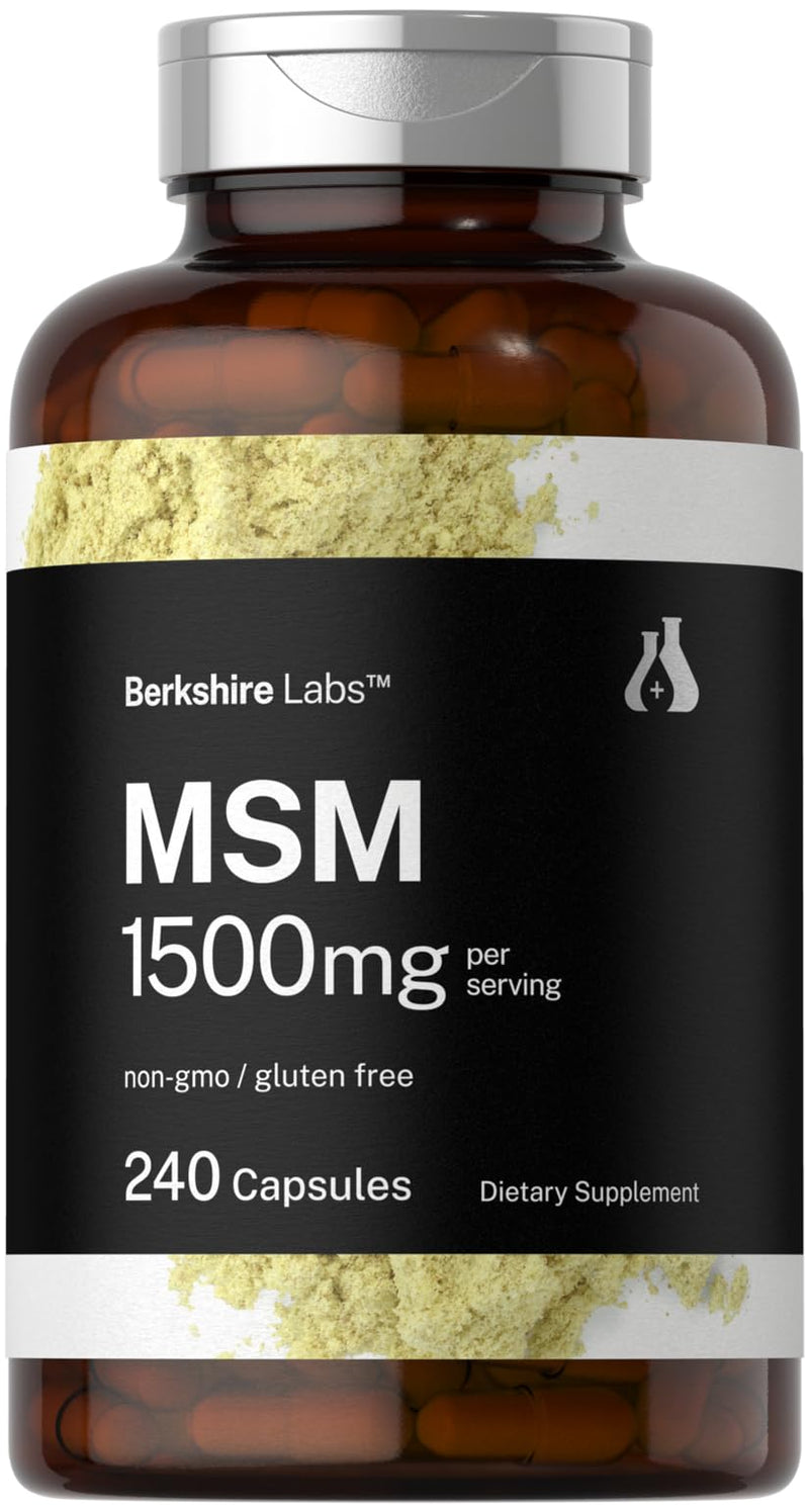 Horb√§ach MSM Capsules 1500mg | 240 Count | Non-GMO, Gluten Free Supplement | Berkshire Labs - BeesActive Australia