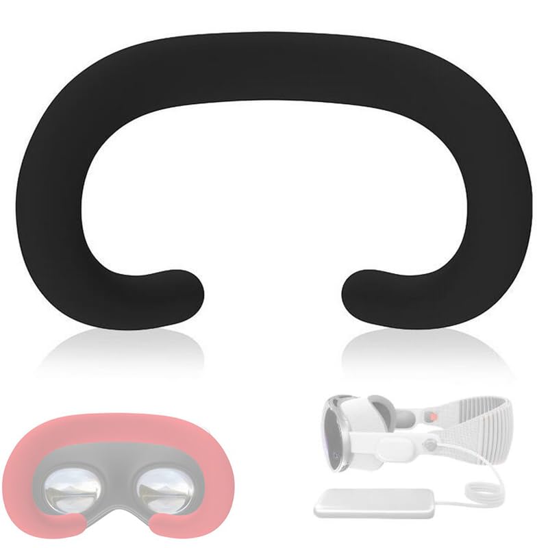 Silicone Eye Mask for Apple Vision Pro,Silicone Face Pad Cover,Sweat Proof, Light Leakage Proof,Replaceable VR Accessories (Black) Black - BeesActive Australia
