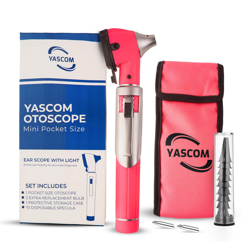 Otoscope Professional Diagnostic Ear Otoscope with Light Pocket Size Ear Infection Checker with 10x Specula & Case, Ear Otoscope for Doctors, Nurses, & Students (Pink) PinK - BeesActive Australia