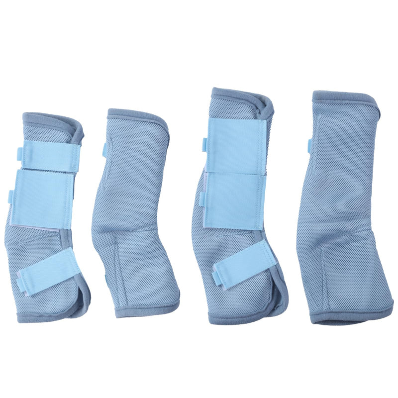 Horse Fly Boots Set of 4, Breathable Comfy Mesh Fly Boots for Horses, Non-slip Horse Fly Leggings No More Stomping & Horsefly Nuisance Lightblue Pony Light Blue