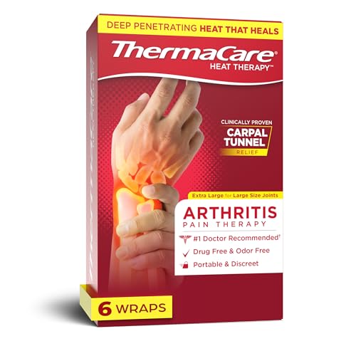 ThermaCare Arthritis Heat Wraps for Joint Pain Relief, 6 Count 6 Count (Pack of 1)