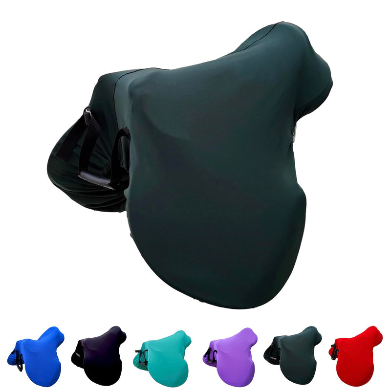 Majestic Ally English Saddle Cover with Adjustable Handle, 4-Way Stretch Spandex/Elastane Fabric, Multiple Colors (Hunter Green) Hunter Green - BeesActive Australia