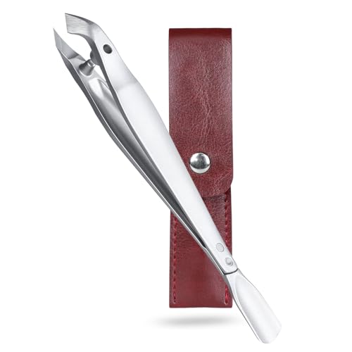 Cuticle Trimmer and Pusher 2-in-1 with PU Leather Case