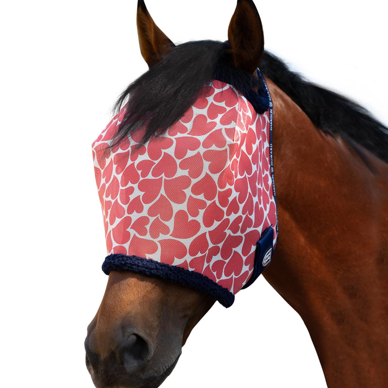 Harrison Howard All Round Mesh Horse Fly Mask UV Protective with Fleece Padded Edging and Fun Prints Forelock Opening Design Mask for Horse Hearts Large - BeesActive Australia