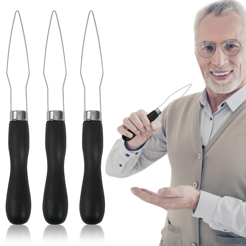3-Pack Button Hook Assist Device with Easy-Grip Handle for Shirts, Coats, Dresses - Ideal Button Aids for Arthritis & Limited Dexterity Black - BeesActive Australia